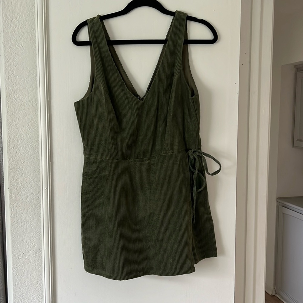 Dark green corduroy romper